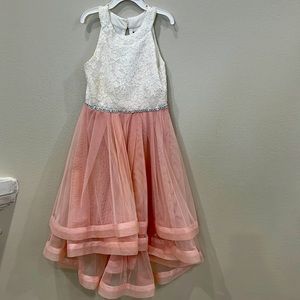 White and Pink Formal Dress